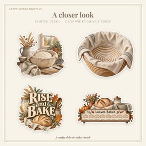 Digital Stickers - Sourdough - Autumn | Vintage Storybook | Goodnotes | PNGs image 2