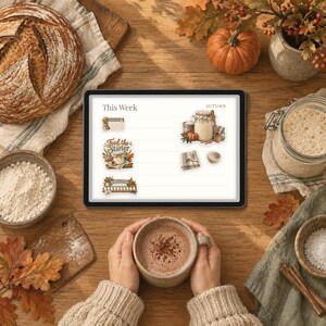 Digital Stickers - Sourdough - Autumn | Vintage Storybook | Goodnotes | PNGs image 3