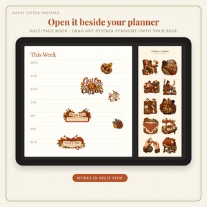 Digital Stickers - Knitting - Autumn | Vintage Storybook | Goodnotes | PNGs image 5