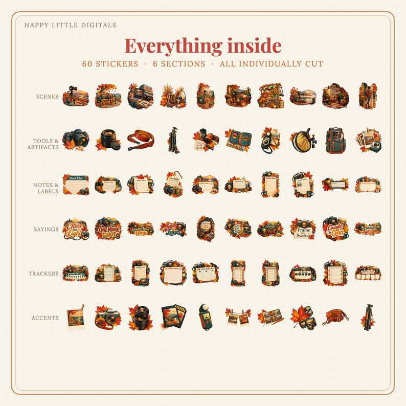 Digital Stickers - Photography - Autumn | Vintage Storybook | Goodnotes | PNGs image 4