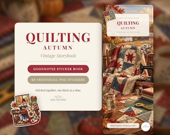 Digital Stickers - Quilting - Autumn | Vintage Storybook | Goodnotes | PNGs