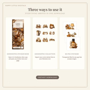 Digital Stickers - Candle Making - Autumn | Vintage Storybook | Goodnotes | PNGs image 7