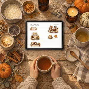 Digital Stickers - Candle Making - Autumn | Vintage Storybook | Goodnotes | PNGs image 3
