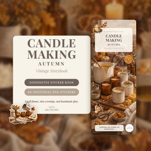 Digital Stickers - Candle Making - Autumn | Vintage Storybook | Goodnotes | PNGs image 1
