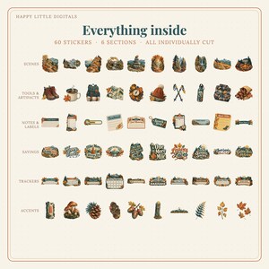 Digital Stickers - Hiking - Autumn | Vintage Storybook | Goodnotes | PNGs image 4