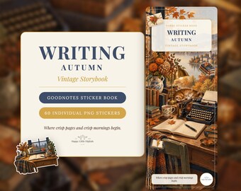 Digital Stickers - Writing - Autumn | Vintage Storybook | Goodnotes | PNGs