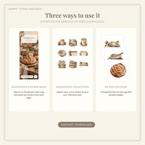 Digital Stickers - Sourdough - Autumn | Vintage Storybook | Goodnotes | PNGs image 7