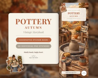 Digital Stickers - Pottery - Autumn | Vintage Storybook | Goodnotes | PNGs