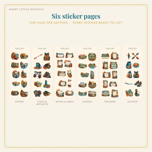 Digital Stickers - Kayaking - Autumn | Vintage Storybook | Goodnotes | PNGs image 6