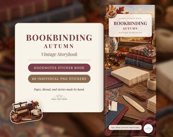 Digital Stickers - Bookbinding - Autumn | Vintage Storybook | Goodnotes | PNGs
