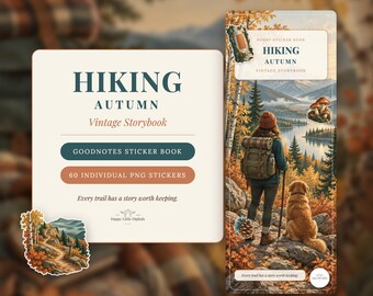 Digital Stickers - Hiking - Autumn | Vintage Storybook | Goodnotes | PNGs