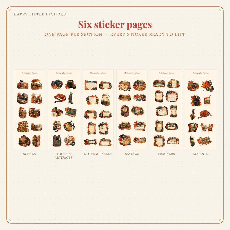 Digital Stickers - Photography - Autumn | Vintage Storybook | Goodnotes | PNGs image 6