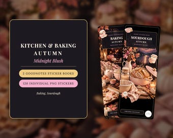 Digital Stickers - Kitchen & Baking Bundle - Autumn | Midnight Blush | Goodnotes | PNGs