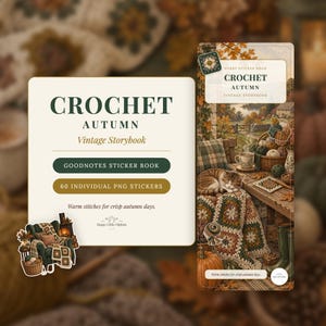 Digital Stickers - Crochet - Autumn | Vintage Storybook | Goodnotes | PNGs