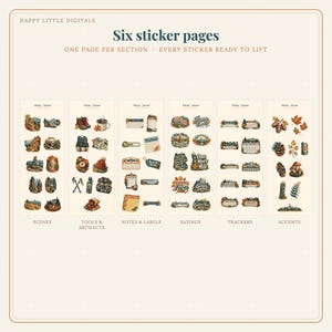 Digital Stickers - Hiking - Autumn | Vintage Storybook | Goodnotes | PNGs image 6