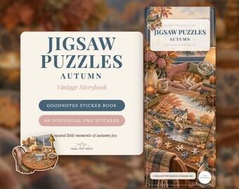 Digital Stickers - Jigsaw Puzzles - Autumn | Vintage Storybook | Goodnotes | PNGs