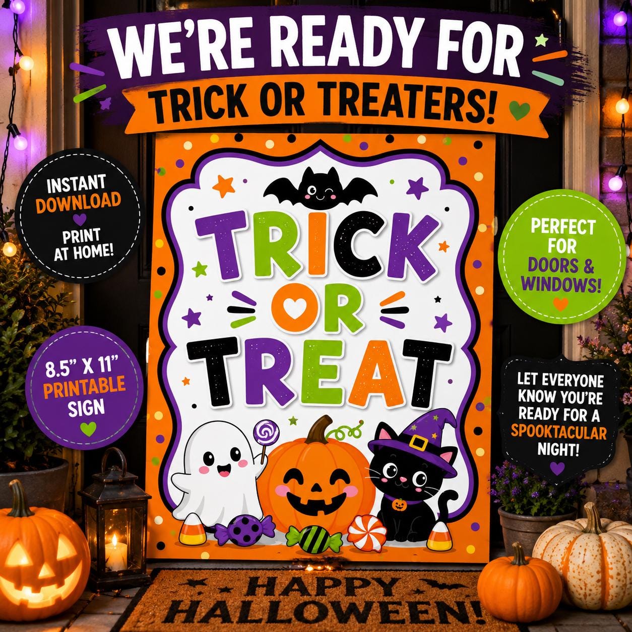 37 Ghost Crafts for Kids to Make This Halloween 26 Trick or Treat Sign Printable, We're Ready for Trick-or-Treaters,…