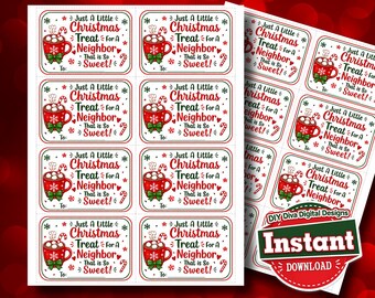 Neighbor Christmas Gift Tag, Christmas Gift Favor Tag Printable Teacher Gift Tag, Neighbor Gift Tag, Kitchen Themed Christmas Gift Kraft
