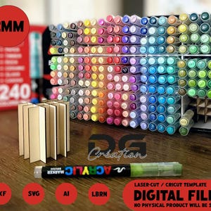 Guangna 240 Marker Organizer – Laser Cut Files / Cricut / CNC