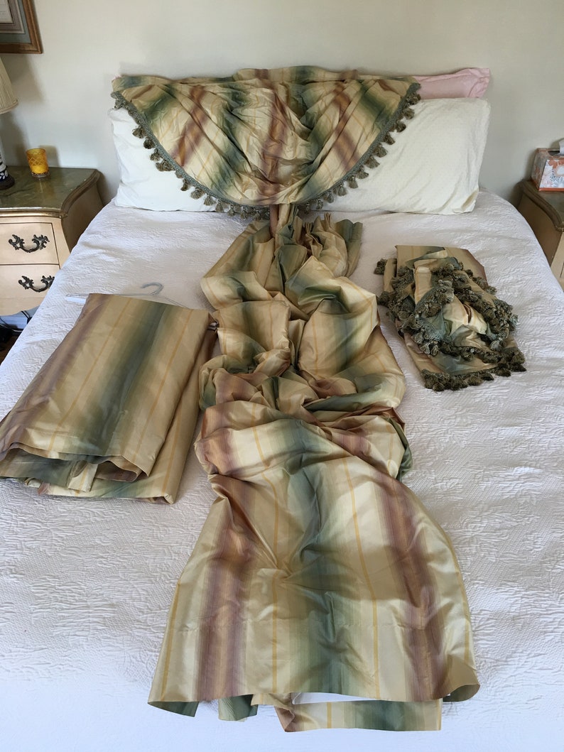 Moving Sale Discount Custom Made Deco Home Silk Green Etsy