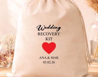 Custom Wedding Hangover Kit Bag | Reusable Cotton Pouch