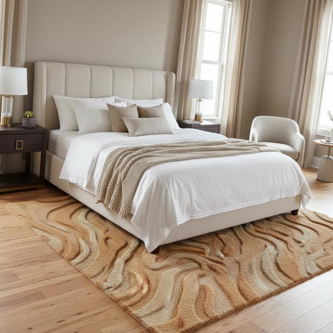 Calming Rug Contour Calm – Modern Neutral Textured Rug | Hand Tufted Wool | Custom ...