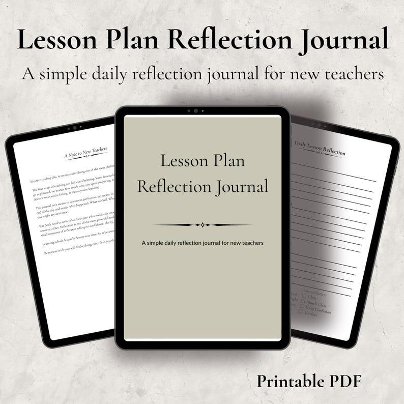 Lesson Plan Reflection Journal - Etsy