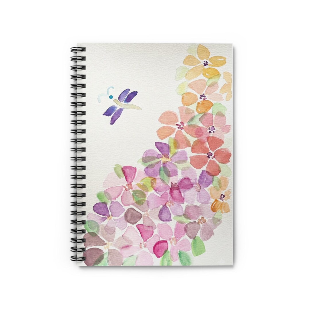 Watercolor Floral Hydrangea Spiral Notebook | Ruled Journal - Etsy