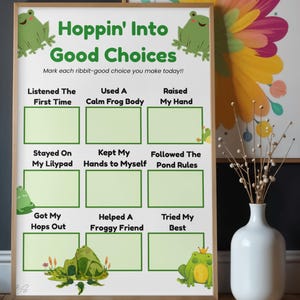 Tabla de comportamiento de ranas para niños pequeños / Sistema de recompensas imprimible (descarga instantánea)