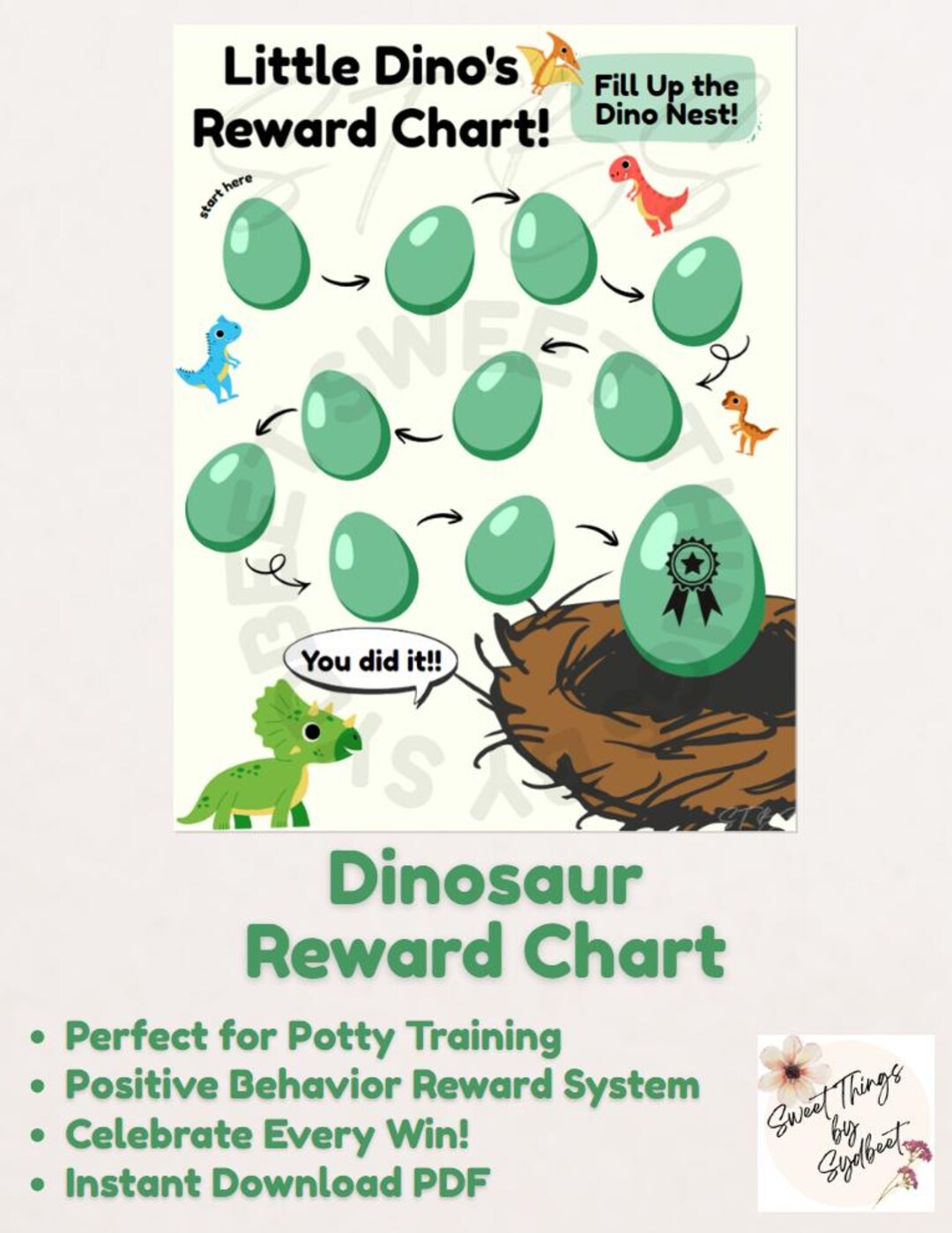 Path Incentive Chart Dinosaur Reward Chart Printable | Dino Egg Behavior Path | Fill the ...