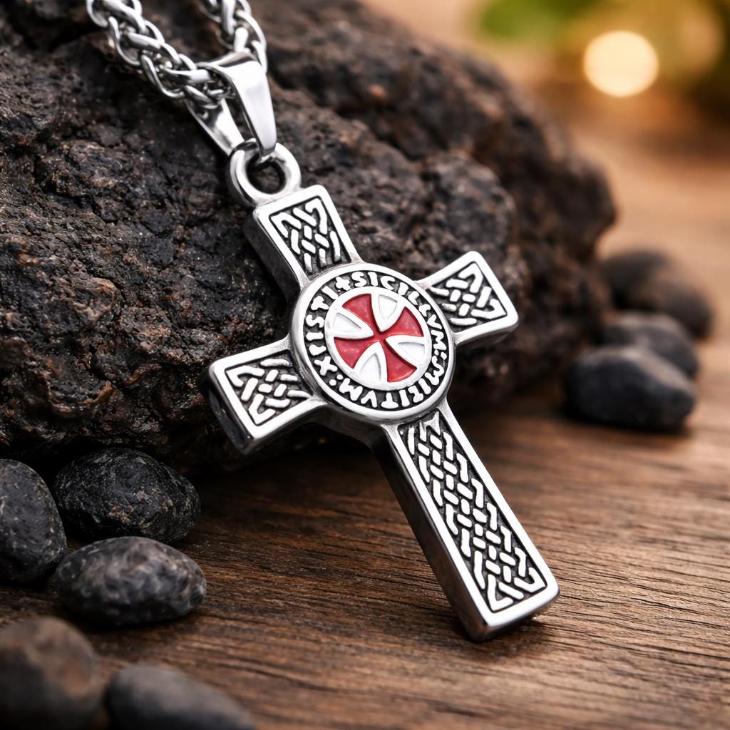 Pendentif Viking Guerrier et Croix Celtique - Bijou Nordique en Alliage - Vikings & Co