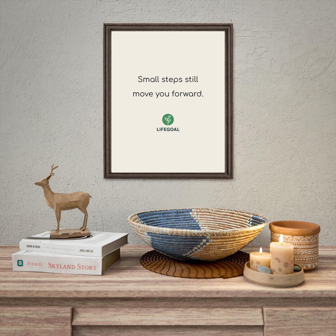 Less Modivation Art Minimalist Motivation Art Print | Small Steps, Neutral Decor - Etsy