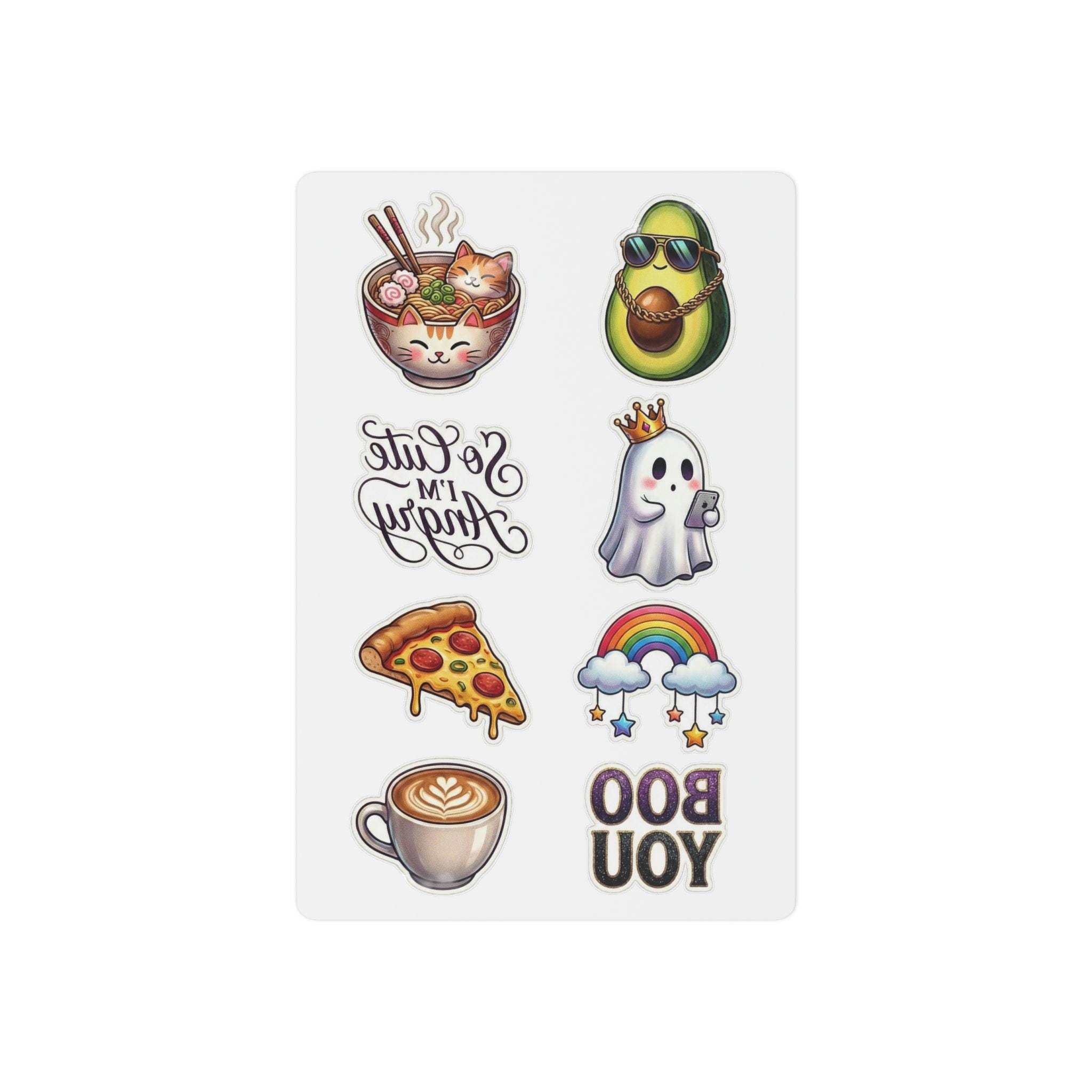Cute Kawaii Temporary Tattoos Set , Funny Meme Mini Tattoos, Aesthetic ...
