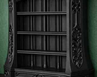 Gothic Black Makeup Shelf – Ornate Matte Organizer