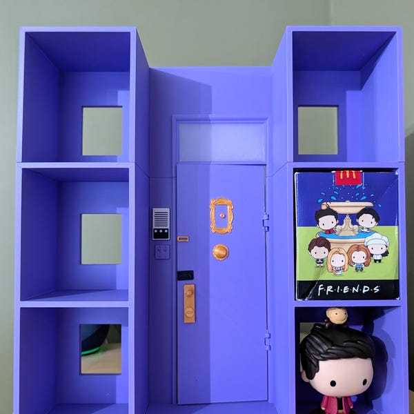 Friends Monica Apartment Door Shelf | Purple Display for Collectibles