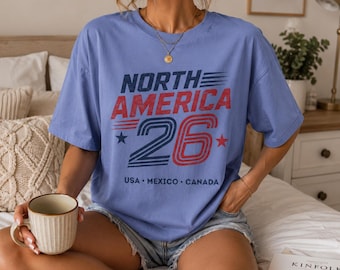 Retro World Cup 2026 North America T-Shirt, USA Mexico Canada Soccer Fan Tee