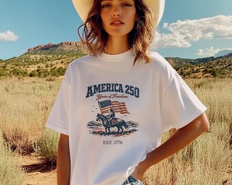 Patriotic USA Celebration Tee, America 250 Years Shirt, Comfort Colors