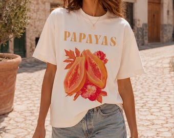 Exotic Botanical Graphic Tee, Fruit Print