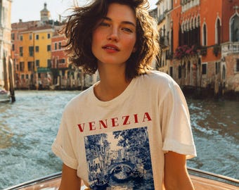 T-shirt Venetië, Italië, T-shirt Toile de Jouy Venezia-afbeelding