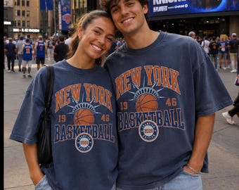 Knicks Shirt | New York Basketball Vintage Tee, NYC Game Day Shirt, Basketball Fan Gift, Retro Sports Graphic