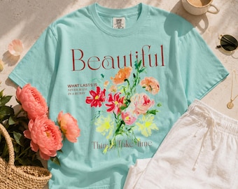 Botanical Wildflower Bouquet T-Shirt, Cottagecore Floral Graphic Tee