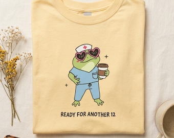 Cartoon Frog Nurse Shirt, ICU ER RN Tee, Funny Nurse Appreciation