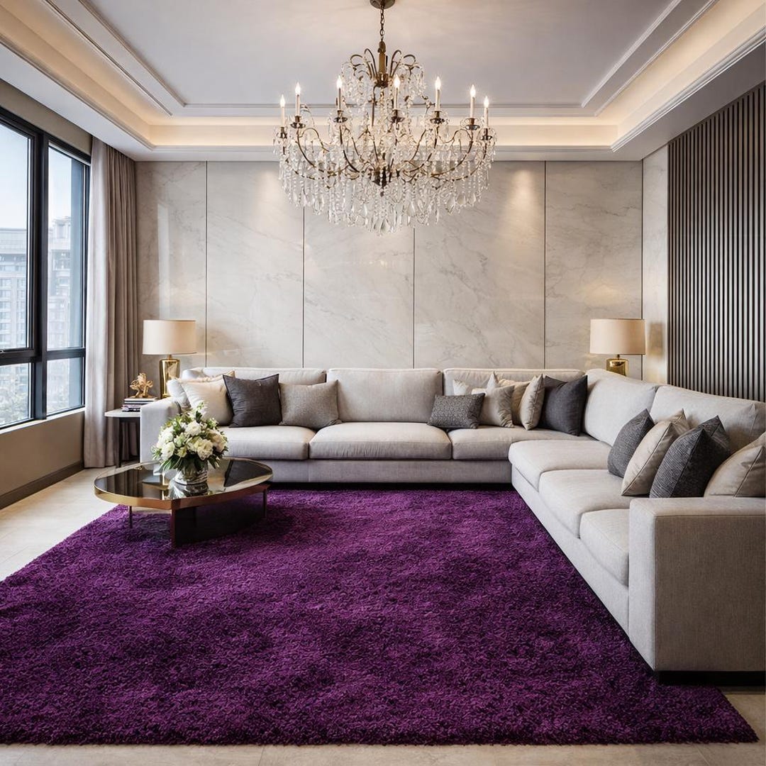 Fancy Purple Rug Plush Purple Rug, Modern Glam Home Decor - Etsy