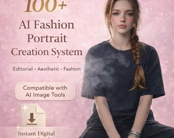 AI Fashion Portrait Creation Templates for Social Media | Framework for Creators | Digital Download