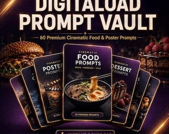 60 Food Poster Design Prompt Templates: Creative Direction Guide (Digital Download)