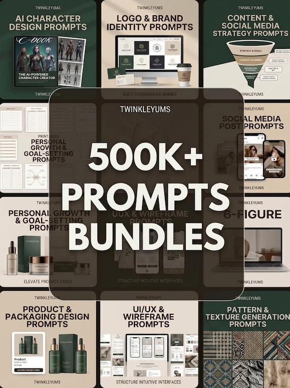 500K+ AI Prompt Library & ChatGPT Guide (Digital Download)