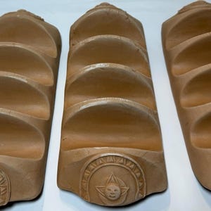 Terracotta Taco Tray Set, 3pc Sun Face Emblem, 12 Inch, Made in Italy