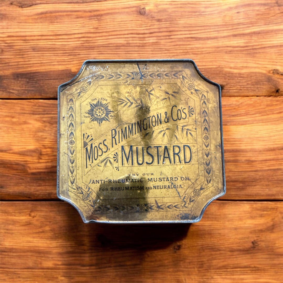Victorian-era Promotional Mustard Tin Produced by Moss, Rimmington & Co ...