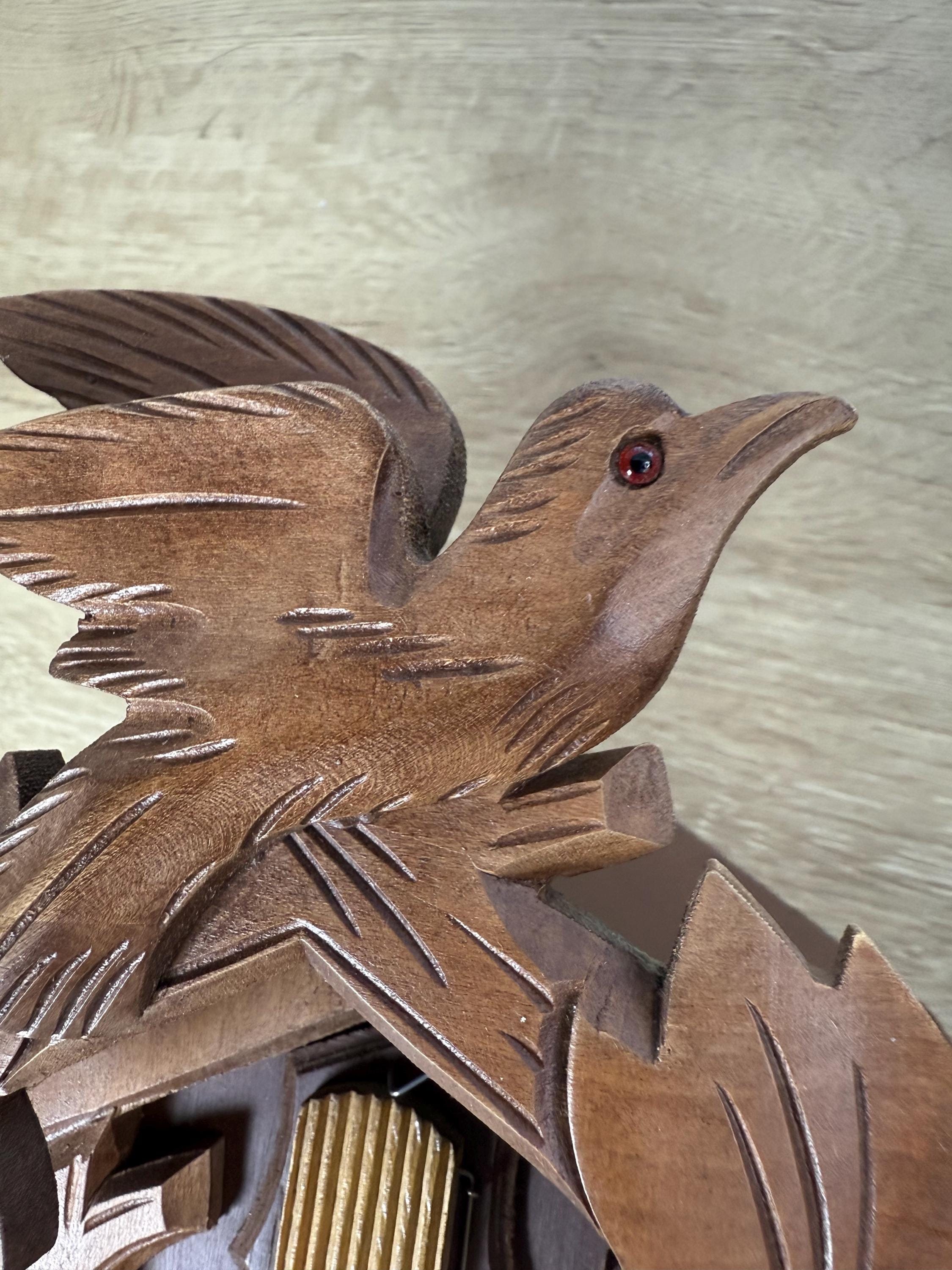 木製カッコウ時計 ダークブラウン made in west Garmany Vintage Black Forest Cuckoo Clock, Elgin, German West Germany, As