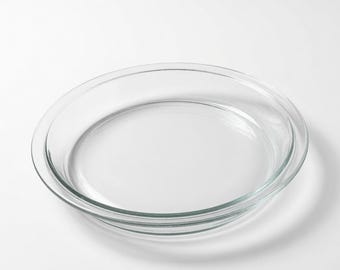 Vintage Pyrex Clear Glass Pie Plate 9 Inch | Classic Baking Dish | Oven Microwave Dishwasher Safe | Made in USA